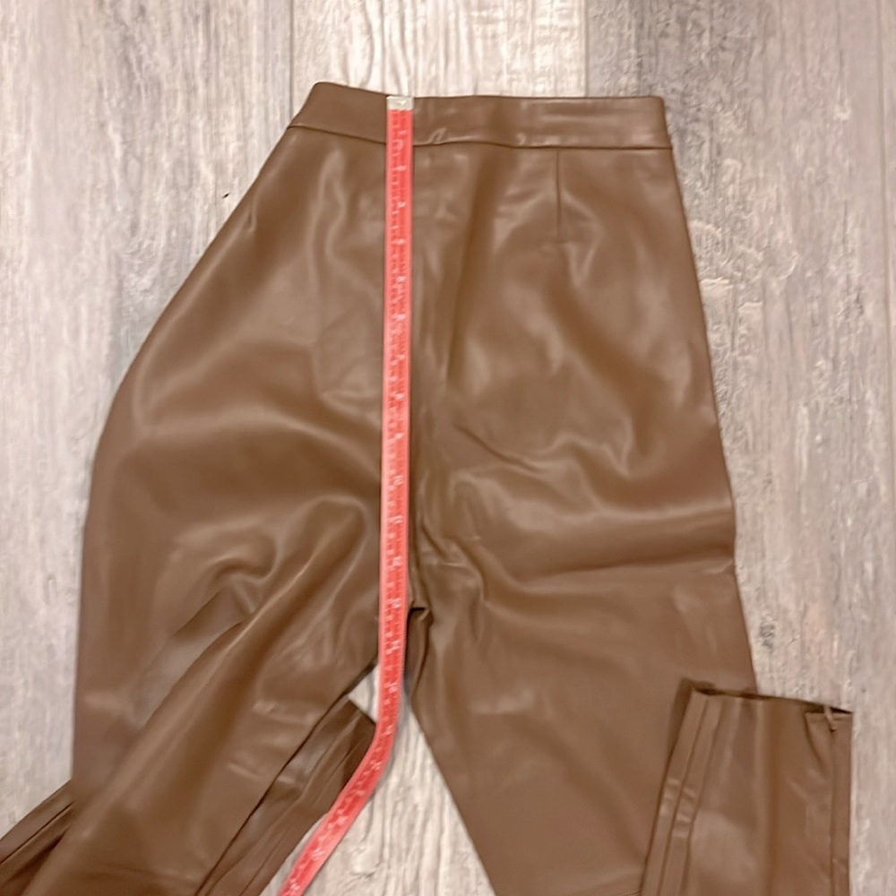 Zara pleather skinny pants.  Good condition ankle zippers Small - Picture 6 of 7